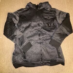 Rerun Brand Men’s Full Zip Heavy Fleece Jacket Black 3XL Clean Streetwear